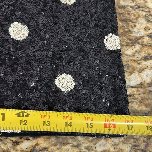 J. Crew Cotton Sequin Polka Dot Top Blouse Black White Size XS - Picture 10 of 11